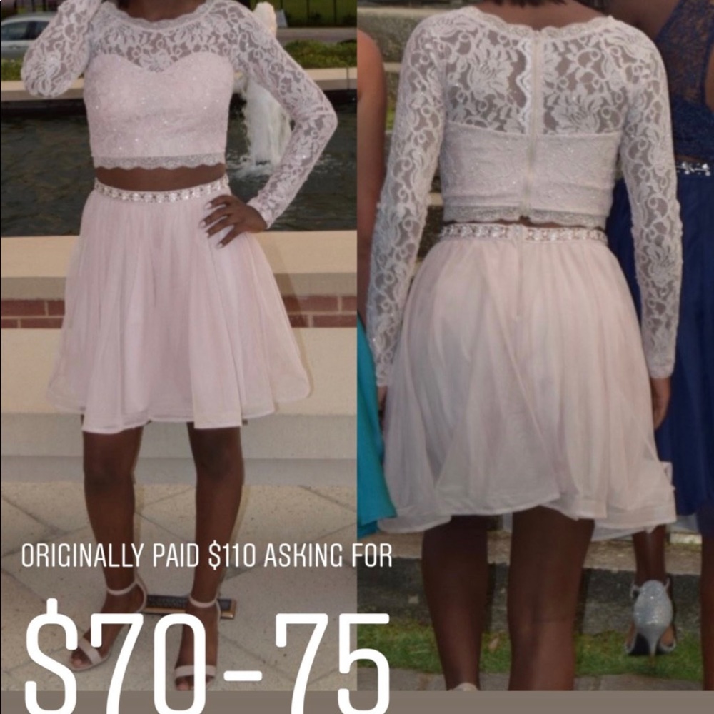 Nude/Cream lace homecoming dress!!